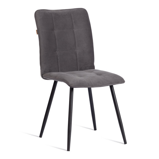 Стул обеденный Bari разборный, ткань велюр, 44х60х91, серый/черный, (Porsche 9)