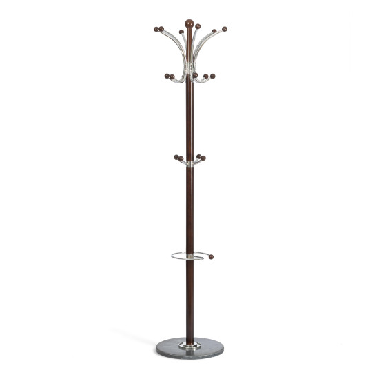 Вешалка Hanami (mod. GH-8617) дерево/хром/мрамор, 37 x 37 x 175 см, Black (Черный) / Walnut (Орех)