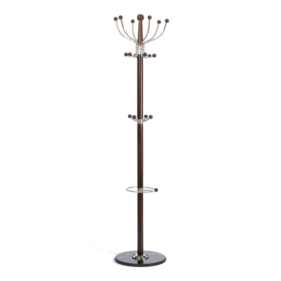 Вешалка Sakura (mod. GH-8606) дерево/хром/мрамор, 37 x 37 x 175 см, Black (Черный) / Walnut (Орех)