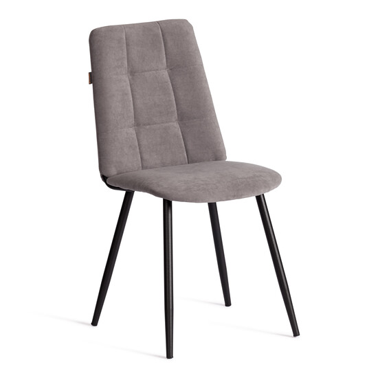 Стул обеденный Asti TREND, флок , серый/чёрный, 29, 47х54х86 см