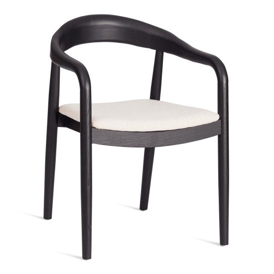 Стул BALDUR (mod.XMS-CB2921D) дерево вяз/ткань лен, 49х52х76,5 см, черный/бежевый лен