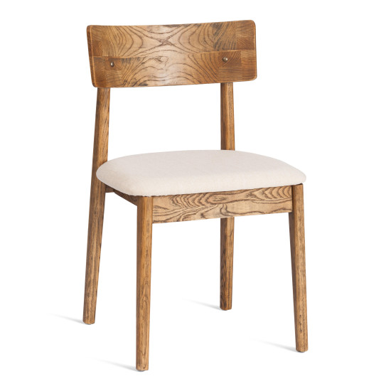 Стул THOR (mod.XMS-CB3007) дерево вяз/ткань лен, 50х48х81,5 см, груша№3/бежевый лен