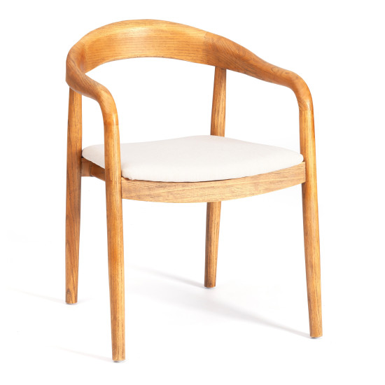 Стул BALDUR (mod.XMS-CB2921D) дерево вяз/ткань лен, 49х52х76,5 см, груша№3/бежевый лен