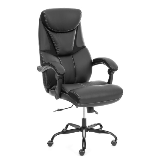 Кресло Cambridge metalBL кож/зам/ткань, черный/черный, 36-6/11