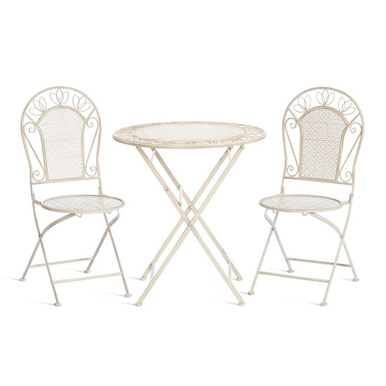 Комплект (стол + 2 стула) Secret de Maison Амальфи/Amalfi металл, античный белый