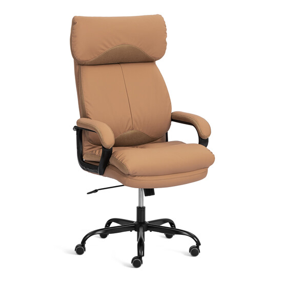 Кресло Дюк МеталБл/Duke metal BL кож/зам, св.-коричневый/бронзовый, 13/TW-21