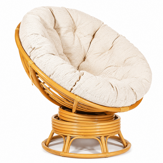 Кресло-качалка Папасан/Papasan (W 23/01 B) /с подушкой/ 115х78х104см, медовый, ткань старт