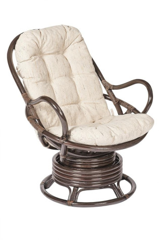 Кресло-качалка плетёное «Флорес» (Flores 5005) + Подушка (Орех)