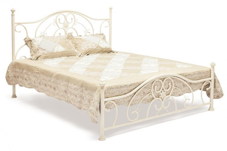 Кровать двуспальная белая «Элизабет» (Elizabeth) + основание (160см x 200см)