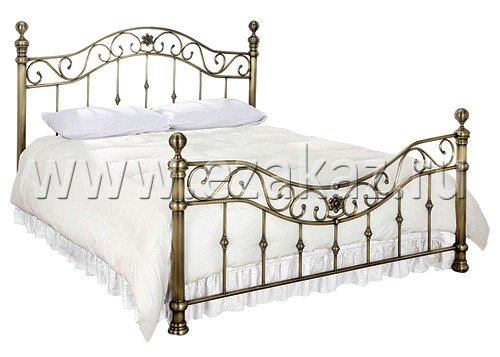 Кровать двуспальная «BD-604» + основание (Античный никель (180 x 200см)