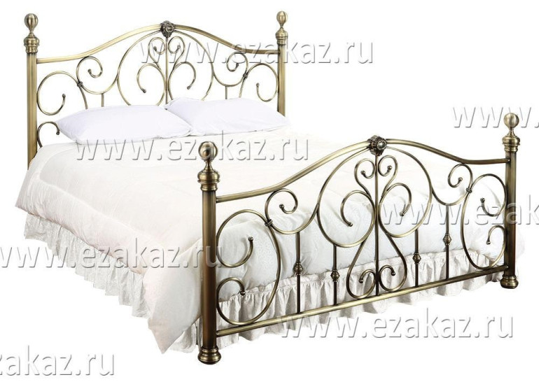 Кровать двуспальная «BD-602» + основание (Античный никель (180 x 200см)