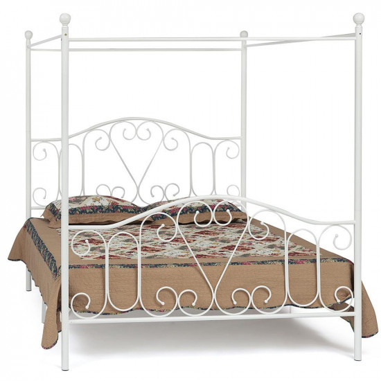 Двуспальная кровать с балдахином белая Secret De Maison «Metis» (Античный белый (160 x 200см)