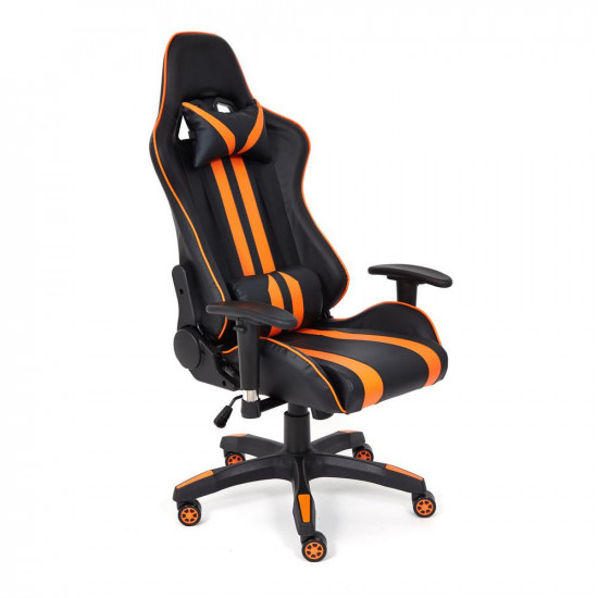 Кресло компьютерное «Айкар» (ICAR) (Чёрно-оранжевая искусственная кожа)
