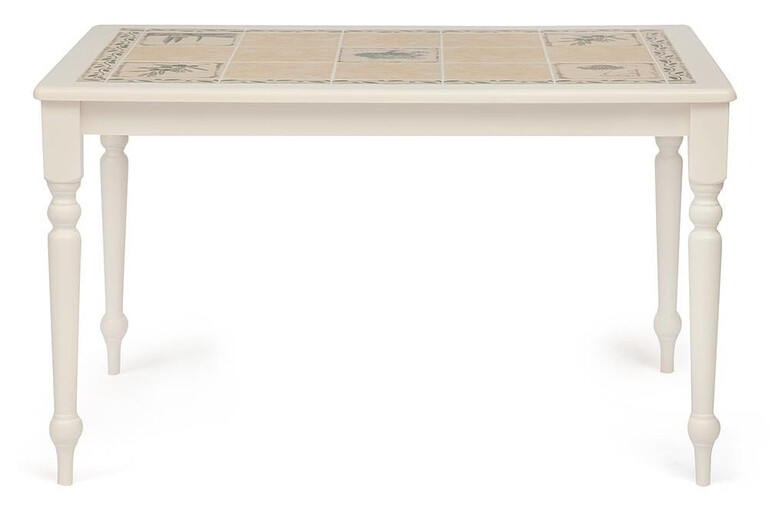 Стол обеденный с плиткой СТ 3349 (Прованс) (Античный белый)