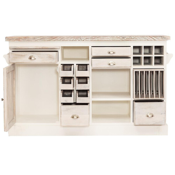 Кухонный остров Secret de Maison Riviera/Ривьера (мод. 2248A) массив манго, 155х85х95см, античный белый/белый фото № 2