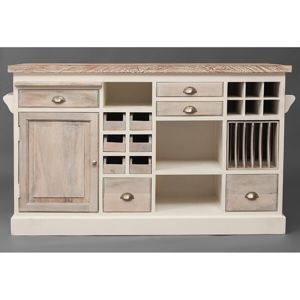 Кухонный остров Secret de Maison Riviera/Ривьера (мод. 2248A) массив манго, 155х85х95см, античный белый/белый фото № 3