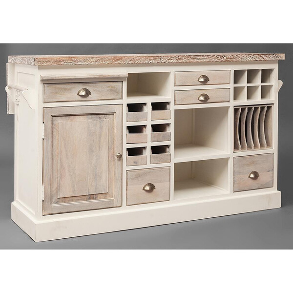 Кухонный остров Secret de Maison Riviera/Ривьера (мод. 2248A) массив манго, 155х85х95см, античный белый/белый фото № 4