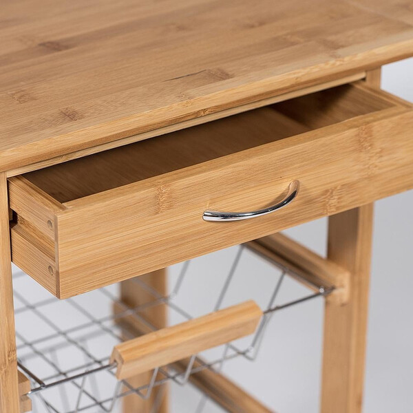 Столик передвижной кухонный разделочный (mod. 12JW3-2135) (Натуральный) фото № 7