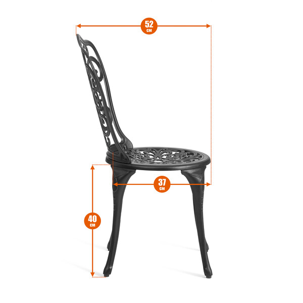 Комплект Secret de Maison Romance/Романс (стол+2 стула) алюминиевый сплав, D60/H67, 53х41х89см, бронзовый фото № 14