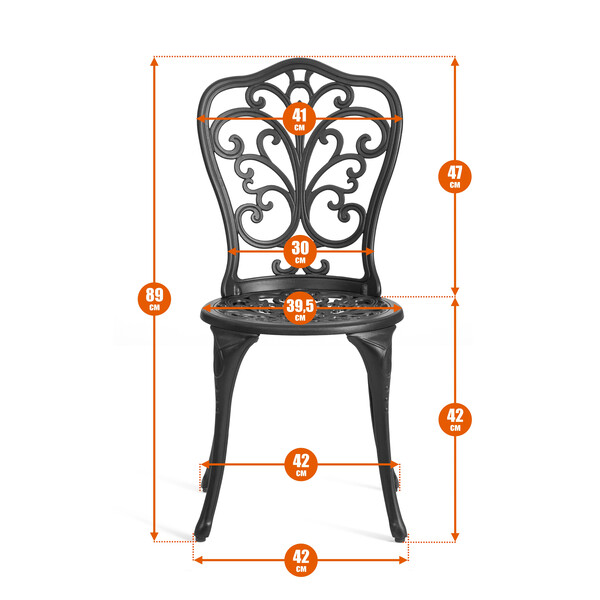 Комплект Secret de Maison Romance/Романс (стол+2 стула) алюминиевый сплав, D60/H67, 53х41х89см, бронзовый фото № 13