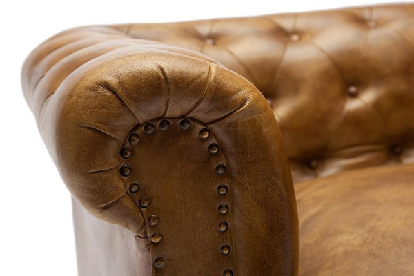 Диван 3-х местный Secret De Maison «Честер» (Chester) 1175Т 3-х местный из натуральной кожи (Античный светлый) фото № 3