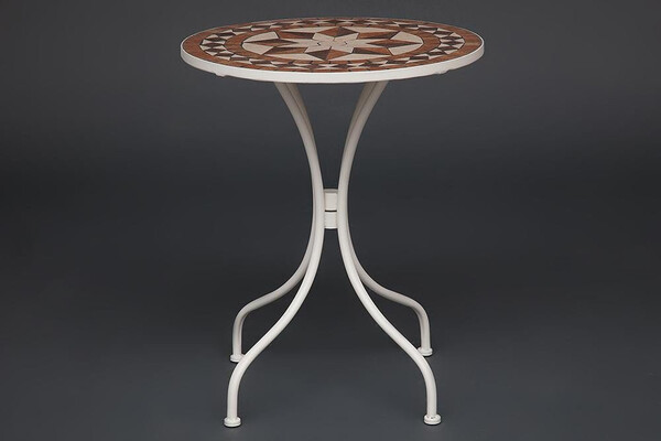 Кованый стол Secret De Maison «Ромео» (Romeo) (плитка «Звезда») (Белый) фото № 2