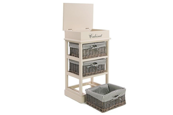 Тумба Secret De Maison «Ouverture 3» (Увертюр 3) 4336 с 3-я корзинами и ящиком (Белый) фото № 5