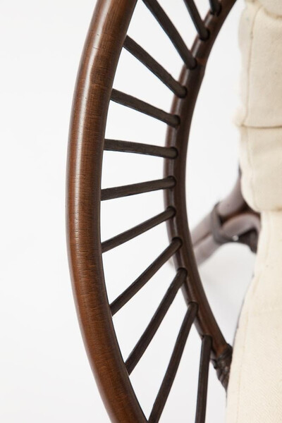 Комплект для отдыха Turkey/Турки (стол круглый со стеклом+2 кресла + диван) /с подушками/ ротанг, кр:70х65х78см, дв:120х65х78см, ст:Д50х56,5см, грецкий орех фото № 11