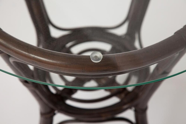 Комплект для отдыха Turkey/Турки (стол круглый со стеклом+2 кресла + диван) /с подушками/ ротанг, кр:70х65х78см, дв:120х65х78см, ст:Д50х56,5см, грецкий орех фото № 12