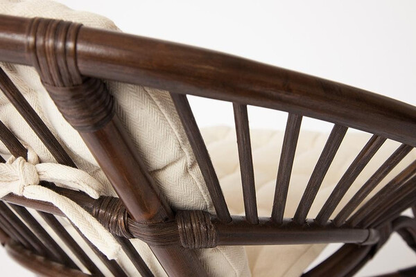 Комплект для отдыха Turkey/Турки (стол круглый со стеклом+2 кресла + диван) /с подушками/ ротанг, кр:70х65х78см, дв:120х65х78см, ст:Д50х56,5см, грецкий орех фото № 5