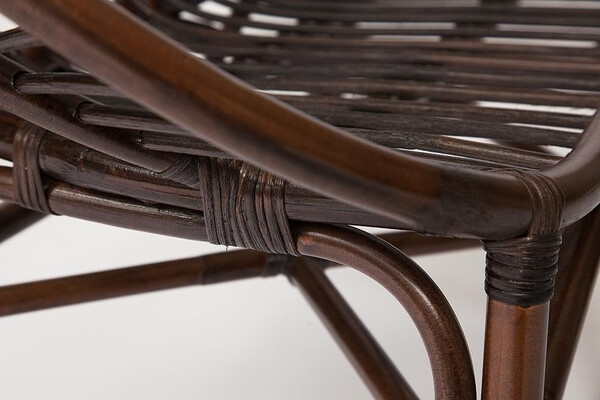 Комплект для отдыха Turkey/Турки (стол круглый со стеклом+2 кресла + диван) /с подушками/ ротанг, кр:70х65х78см, дв:120х65х78см, ст:Д50х56,5см, грецкий орех фото № 7