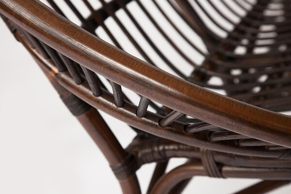 Комплект для отдыха Turkey/Турки (стол круглый со стеклом+2 кресла + диван) /с подушками/ ротанг, кр:70х65х78см, дв:120х65х78см, ст:Д50х56,5см, грецкий орех фото № 8