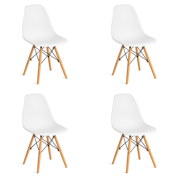Стул Сindy Eames/Синди Имс (мод. 001) дерево бук/металл/сиденье пластик, 51х46х82см, белый фото № 10