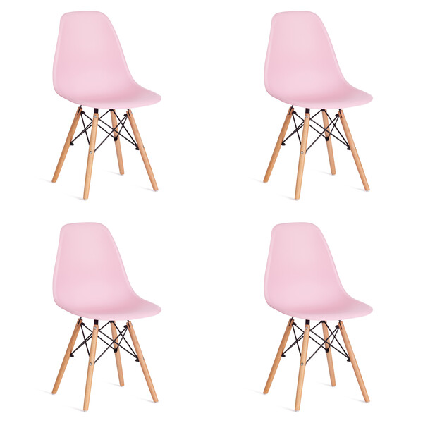 Стул Сindy Eames/Синди Имс (мод. 001) дерево бук/металл/сиденье пластик, 51х46х82,5см, светло-розовый фото № 10