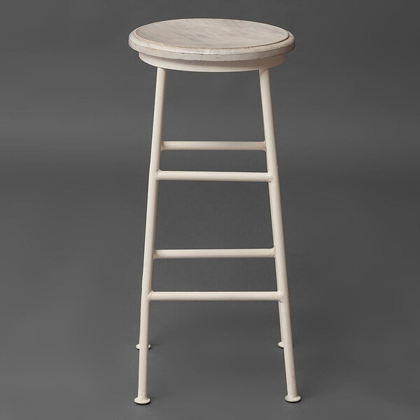 Стул барный Secret de Maison Riviera/Ривьера (мод. 2172) массив манго/металл, 34х34х75см, античный белый/белый фото № 3