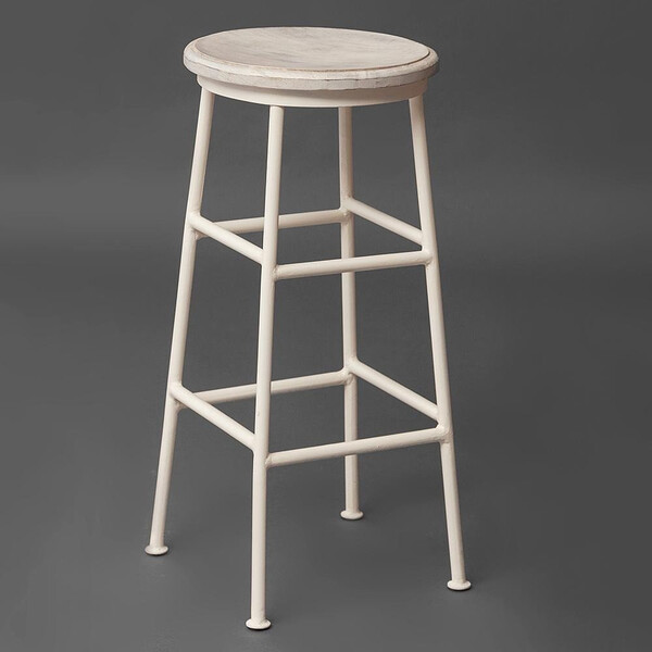 Стул барный Secret de Maison Riviera/Ривьера (мод. 2172) массив манго/металл, 34х34х75см, античный белый/белый фото № 4