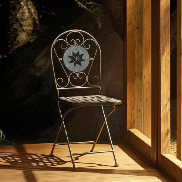 Кованый стул Secret De Maison «Vicenza Astra» (PL08-1070-1-GBRN) (Чёрный) фото № 7