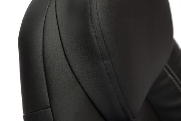 Кресло «Босс люкс» (Boss lux) (Искусственная чёрная кожа + Искусственная коричневая перфорированная кожа) фото № 5