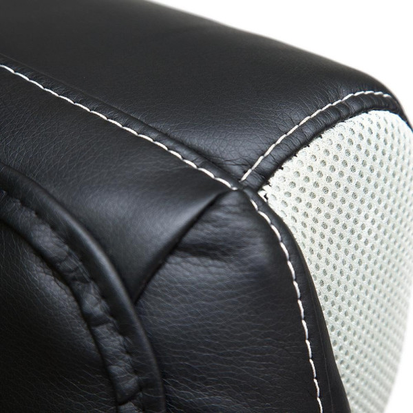 Кресло «Cambridge» (Искусственная чёрная кожа + серая сетка) фото № 12