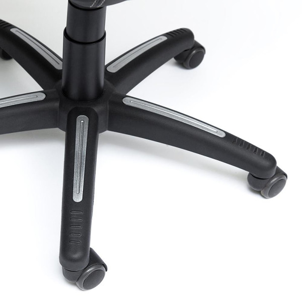 Кресло «Cambridge» (Искусственная чёрная кожа + серая сетка) фото № 9