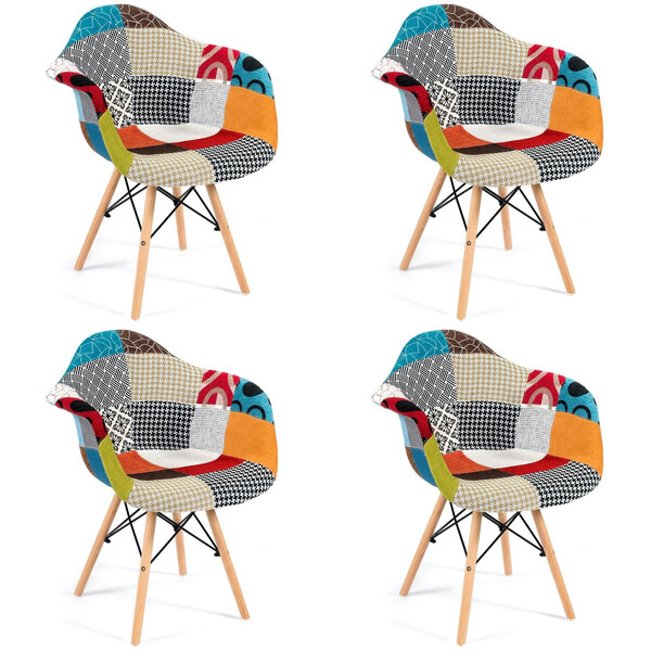 Кресло Cindy Soft Eames (мод. 101) дерево бук/металл/мягкое сиденье/ткань, 65х62х80см, мультицвет фото № 9