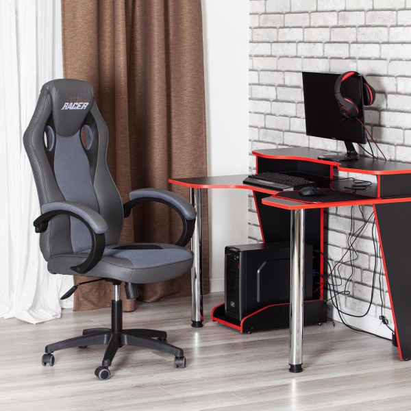 Кресло компьютерное TetChair «Racer GT new» (металлик/серый) фото № 16