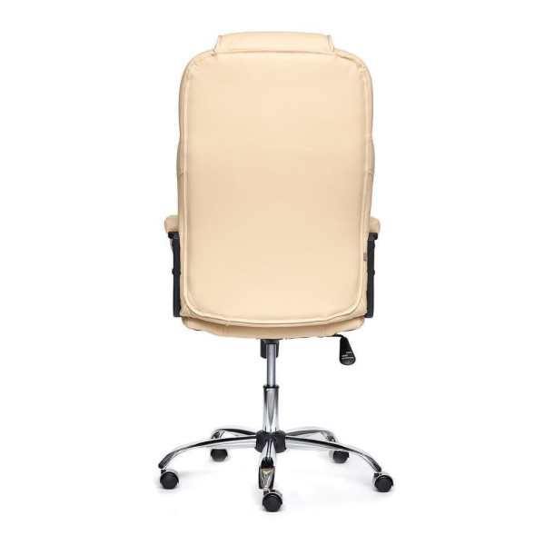 Кресло офисное TetChair «Bergamo» (хром) (Искусств. бежевая кожа) фото № 3