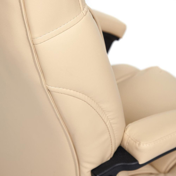 Кресло офисное TetChair «Bergamo» (хром) (Искусств. бежевая кожа) фото № 6