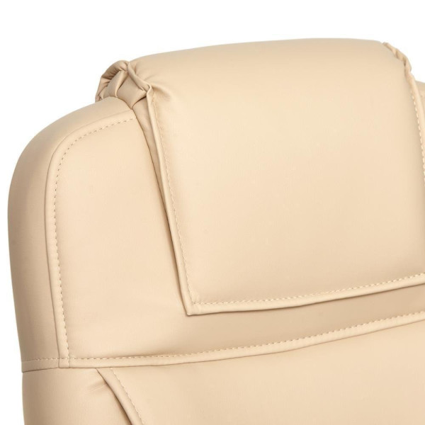 Кресло офисное TetChair «Bergamo» (хром) (Искусств. бежевая кожа) фото № 7