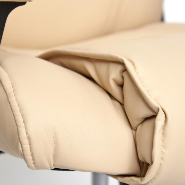 Кресло офисное TetChair «Bergamo» (хром) (Искусств. бежевая кожа) фото № 9