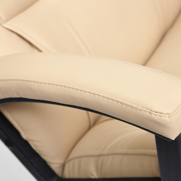 Кресло офисное TetChair «Bergamo» (хром) (Искусств. бежевая кожа) фото № 11