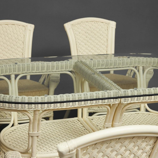 Комплект обеденный «Андреа Гранд» (Grand Andrea Elephant Ivory) нат. ротанг (TCH White) фото № 26