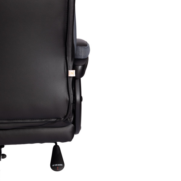 Кресло «Grand» (black) (Искусственная чёрная кожа + серая сетка) фото № 16