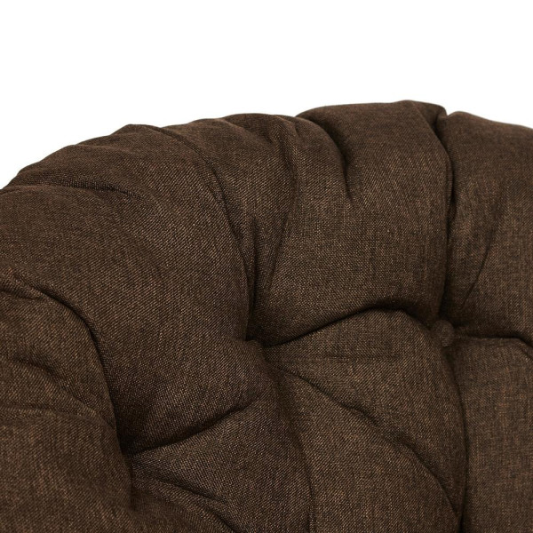 Кресло-качалка плетёное из ротанга «Папасан» (Papasan 23/01B Cognac коньяк) + подушка (ткань коричневая) фото № 5